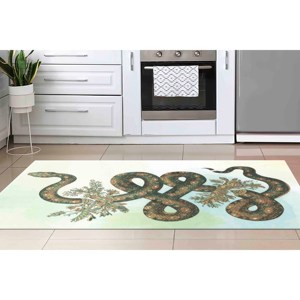 Alfombra con Ilustración de Serpiente Floral: Alfombra Impresa en 3D, Alfombra Suave No Tejida - Product Image 4