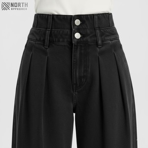 กางเกงยีนส์เอวสูงสำหรับผู้หญิงวินเทจทรงสลิมกางเกงยีนส์ผู้หญิง - Product Image 6