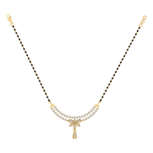 Conjunto de Mangalsutra de Plata de Ley Chapada en Oro con Cadena Ajustable de 43 cm, 50 Piedras de Circonia Cúbica, Peso de 7.0 g - Product Image 3