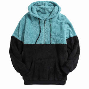 <b>hoodies</b> Custom Streetwear Solid Winter Fleece 100% Cotton Half Zipper Heavyweight <b>Oversized</b> Men <b>Sherpa</b> <b>Hoodies</b> Plain Dyed - Product Image 1