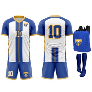 Conjunto de Uniforme de Fútbol Personalizado de Alta Calidad, 100% Poliéster Transpirable, con Estampado Digital, Cuello en V, Manga Corta, para Hombre, 220g - Product Image 5