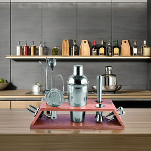 Juego de barras de madera Premium de acero inoxidable con una elegante colección de barware de diseño clásico - Product Image 2