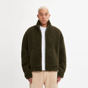 Veste polaire Olive-Coupe décontractée avec poches fonctionnelles, détails de couture arrière et artisanat - Product Image 2