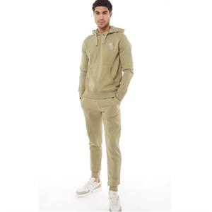 Conjunto de ropa deportiva para hombre de Otoño Invierno, sudadera gruesa de lana con cuello levantado, Sudadera con capucha y pantalones de chándal, logotipo personalizable - Product Image 4