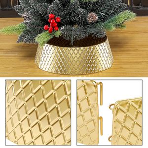 Collar de árbol de Metal negro moderno para soporte de árbol de Navidad cubierta Base elegante para la decoración de la sala de estar en casa de vacaciones - Product Image 2