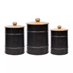 New Decorative Design Storage Box Customized Kitchen Ware Galvanize Sugar Box <b>Set</b>/2 Classic Stylish Premium Look Metal <b>Canister</b> - Product Image 3