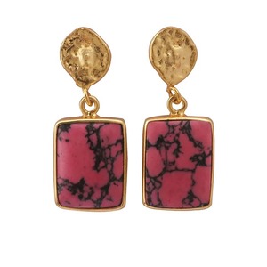 Amazing Multi <b>Turquoise</b> Gemstone <b>Earrings</b> Handmade Butterfly Push Back Bezel Set Jewelry Gold Plated Dangle <b>Earrings</b> - Product Image 4