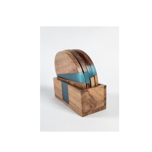 Posavasos de resina y madera para el hogar, oficina o Navidad, inauguración de la casa para uso en la mesa, soporte para tazas y bebidas - Product Image 4