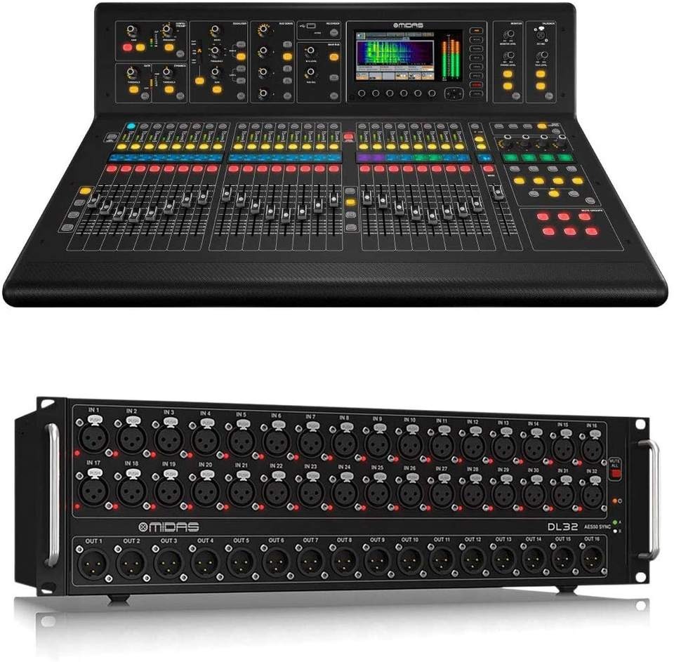 BEST SALES Midas M32R Live Digital Mixer + DL32 Stage Box + 150' Cat5 Network Cable Spool