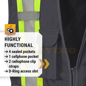 เสื้อกั๊กนิรภัยระบายอากาศโพลีเอสเตอร์มาใหม่เสื้อกั๊กนิรภัยแห้งเร็ว - Product Image 4