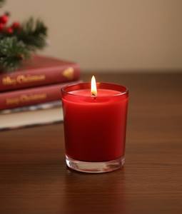 Vela Aromática Roja Elegante en Frasco de Vidrio Transparente, Cera de Soya Premium, Combustión Estable, Decoración para el Hogar, Estilo Moderno Hecho a Mano, Ecológica para Navidad - Product Image 3