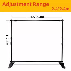 عرض تجاري قابل للطي ، حامل عرض تلسكوبي قابل للتعديل ، عرض أعلام بوليستر خلفية مكررة - Product Image 3
