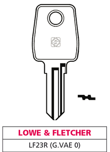 Chiave in ottone Lf23r (g. Vae 0) Lowe & Fletcher - Product Image 1