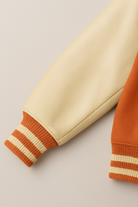 Veste universitaire personnalisée Corps en laine Manches en cuir | Veste Letterman de baseball universitaire | Vêtements de sport avec logo brodé OEM ODM - Product Image 5