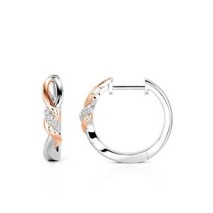 Pendientes de Aro Bicolor con Cinta Trenzada Jeulia Amore - Product Image 2