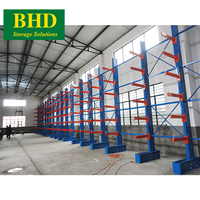 Étagère cantilever en acier robuste à 5 niveaux, haute densité, certifiée CE, capacité de 1500 kg/bras, galvanisée à chaud, vente en gros