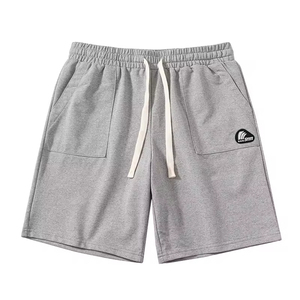 Pantalones cortos tejidos de lona de Ciclismo de cintura alta para hombre, transpirables, de felpa, con cintura elástica, cuerda ajustable personalizable - Product Image 4