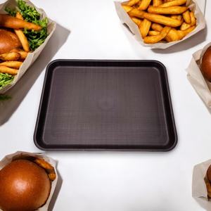 <b>Black</b> Brown PP Plastic <b>Serving</b> <b>Tray</b> Rectangle Fast Food Service <b>Tray</b> - Product Image 2