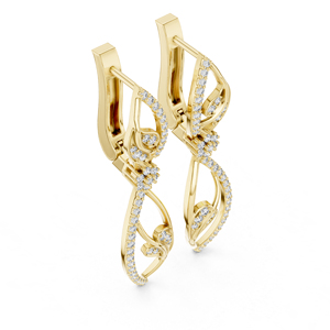 Boucles d'oreilles en or rose 14 carats avec diamant rond de laboratoire pour femmes, collection de luxe, certifiées, cadeau de mariage, anniversaire, élégantes et raffinées - Product Image 3