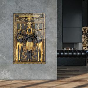 Art en verre Anubis Égypte : Décoration murale moderne sur toile imprimée, ART EN VERRE TÉMPERÉ - Product Image 1