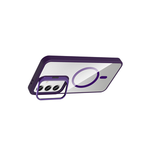 Netzy Navy Blue Silicone Cover for Samsung for Galaxy S24 M-Safe Compatible Case with Magnetic Stand <b>Camera</b> Lens Protector - Product Image 4