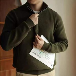 Sweat-shirt demi-fermeture éclair de haute qualité pour hommes 100% coton demi-fermeture éclair pull sweat-shirt - Product Image 4