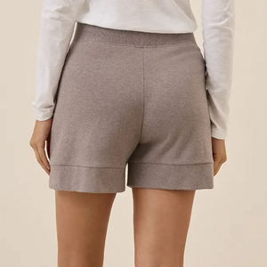 Nouveau arrivé 2025 short pour femme 100% coton couleur unie Logo imprimé DTF personnalisé avec poches latérales Short respirant pour femme - Product Image 2