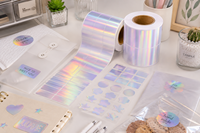 Papier autocollant holographique imperméable, feuilles d'étiquettes imprimables personnalisées pour journaux