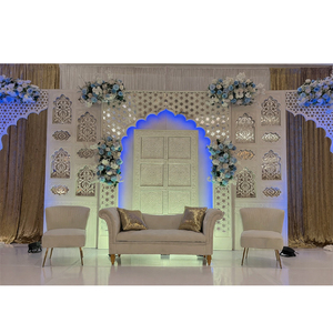 Elegantes Paneles y Arcos Decorativos para Escenario de Boda Nikah, Fondo de Escenario de Lujo Indio Jharokha con Corte Láser, Decoración Especial para Nikah en el Reino Unido - Product Image 1