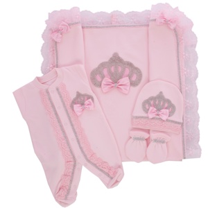 Conjunto de Ropa de Punto para Bebés Recién Nacidos, Primavera, Niñas, Alta Calidad, Moderno, Lujoso, Venta al por Mayor, Personalizado, Manga Larga, 100% Algodón - Product Image 1