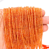 Perles facettées en diamant Padparadscha naturel AAA, rondelles 2,5-3 mm, brin de 16 pouces, rose-orange, vente en gros