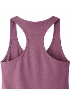 Camiseta sin mangas personalizada para mujer, color morado malva, cuello redondo, suave y elástica, informal, para entrenamiento, fitness, gimnasio, verano. - Product Image 4