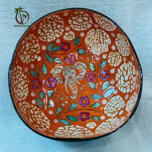 CUENCO LACADO DE COCO DISEÑADO ECOLÓGICO HECHO EN VIET NAM/VENTA CALIENTE CUENCO LACADO DE COCO PARA DECORACIÓN - Product Image 5