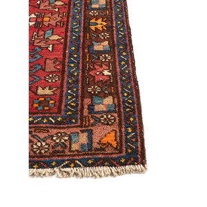 Nuray Jaipur Rugs US <b>Red</b> & Orange Hand Knotted Wool Rugs Paem-1191 Geometric Pattern for Home Use - Product Image 4