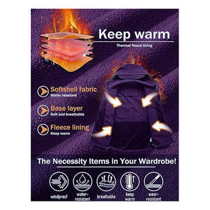 Veste à capuche softshell enduite pour hommes avec col montant logo à l'avant coupe confortable utilisation extérieure hiver OEM vente en gros personnalisée - Product Image 4