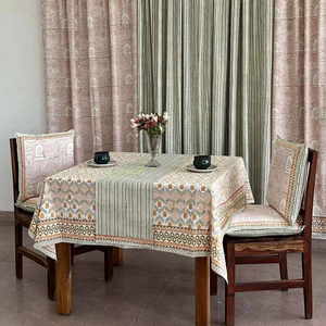Nouveau indien toile coton main bloc impression ensemble tendance cuisine serviette Table à manger couverture coureur au prix d'usine - Product Image 1