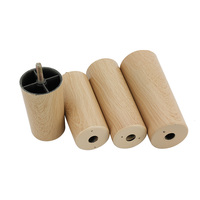 Pieds de meubles universels en plastique couleur bois de 6 po, pieds coniques en plastique grain de bois de 5/16 po pour canapé, fauteuil et chaise