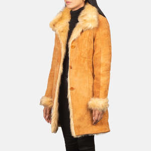 Manteau en cuir à capuche réversible en cachemire beige - Taille XL - Style streetwear - Product Image 2