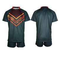 Ropa de fútbol de rugby personalizada Camiseta transpirable de estilo indígena con estampado de leopardo 3D Uniforme de rugby de talla grande