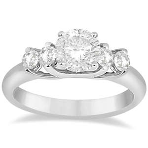 Anillo de Compromiso de Oro Blanco de 14K con Cinco Diamantes para Mujer, Joyería con Diamantes de 0.40ct - Product Image 3
