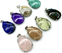 Fabuleux pendentif unisexe en pierre d'agate Shiva Lingam de 10-25 mm, enveloppé de fil de laiton, fait main, plaqué or et rhodium