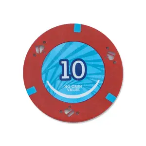 Cip angin puyuh dapat disesuaikan chip poker tanah liat kualitas premium dengan logo kostum untuk Kasino