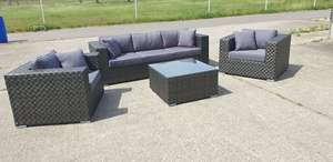 Mobilier d'extérieur et accessoires de jardin Fauteuil avec coussin et table de tissage complète - Product Image 4