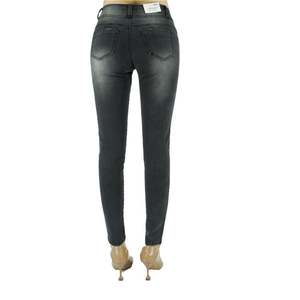 Venta al por mayor de pantalones vaqueros de cintura alta de las mujeres transpirables pantalones de mezclilla de pierna suelta con botón de decoración de verano estilo Casual - Product Image 2