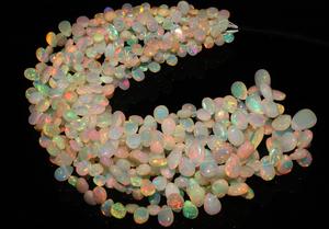 โอปอลเอธิโอเปียธรรมชาติทรงลูกแพร์เรียบและทรงหยดน้ำ สีขาว พร้อมใบรับรองจากผู้เชี่ยวชาญ สำหรับทำสร้อยคอ - Product Image 6