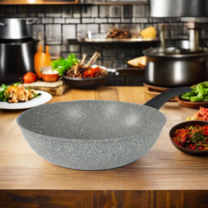 Wok Antiadherente Hecho en Italia con Asas de Baquelita, Utensilios de Cocina de Granito para Inducción, Incluye Ollas para Inducción Sin Tapa - Product Image 3