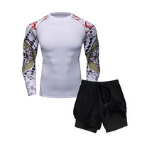 Camisetas de Entrenamiento de Compresión con Pantalones Cortos para Hombre, Traje de Entrenamiento de Jiu-Jitsu Brasileño BJJ, Disponible en Todas las Tallas y Diseños