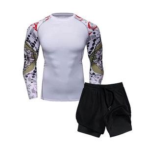 Camisetas de Entrenamiento de Compresión con Pantalones Cortos para Hombre, Traje de Entrenamiento de Jiu-Jitsu Brasileño BJJ, Disponible en Todas las Tallas y Diseños - Product Image 5