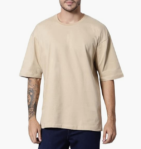 Personalizado Puff Serigrafía Logo Hombres Oversized T-Shirt Street-Wear Drop Shoulder Heavyweight Boxy Fit Camiseta en blanco - Product Image 1