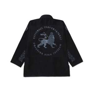 Kimono de BJJ Shoyoroll pour homme, noir, 100% coton, broderie à la main motif lion, coupe classique, vêtements d'arts martiaux pour adultes - Product Image 2
